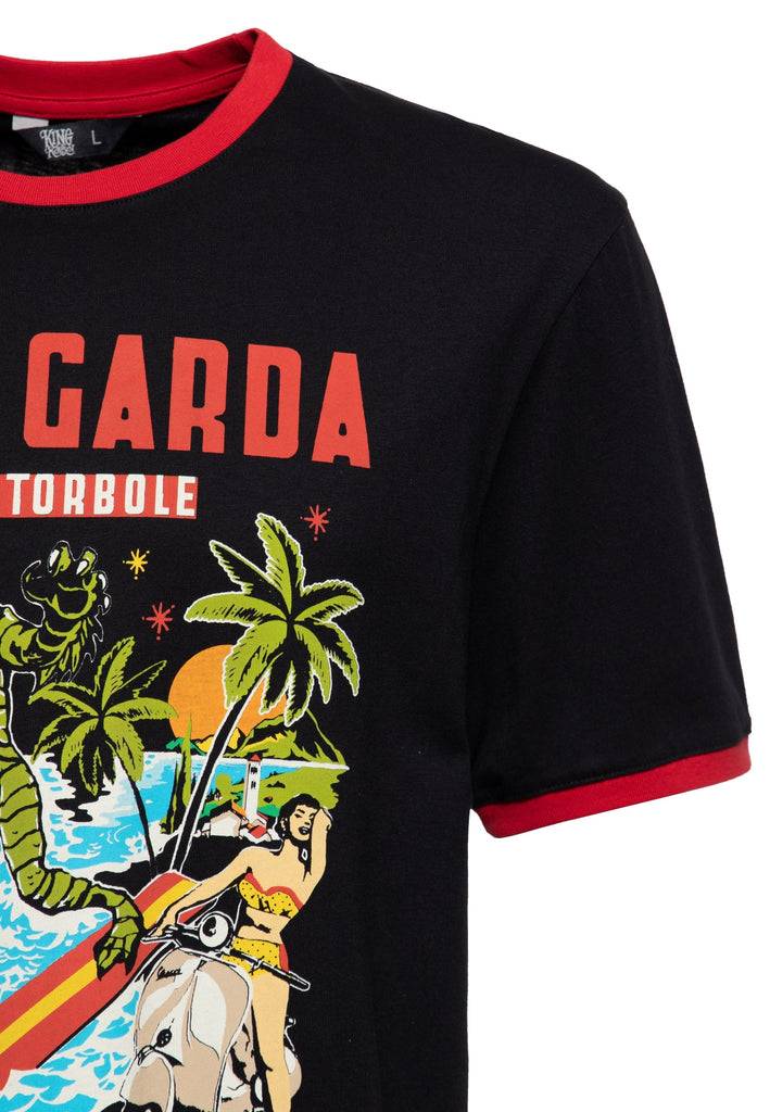 Queen Kerosin Ringer T-Shirt «Lake Garda» Große Rabatte