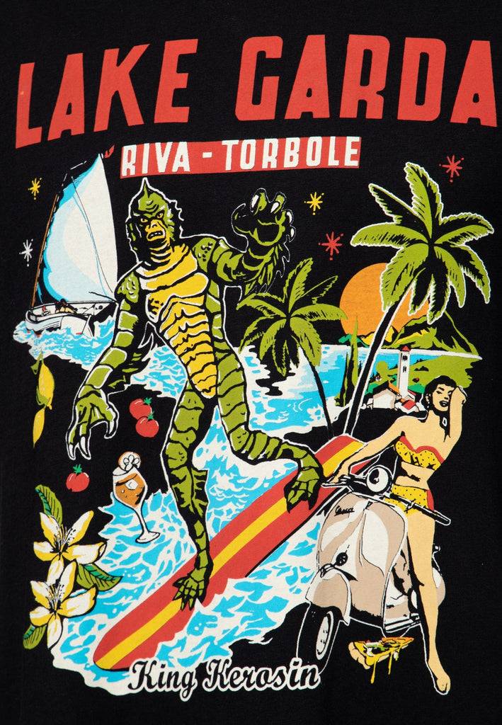 Queen Kerosin Ringer T-Shirt «Lake Garda» Große Rabatte