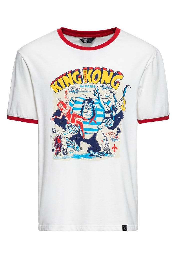 Queen Kerosin Ringer T-Shirt «Paris» Bestseller