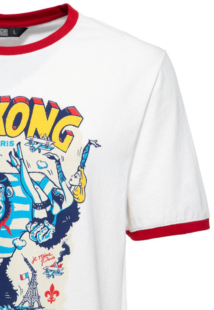 Queen Kerosin Ringer T-Shirt «Paris» Bestseller