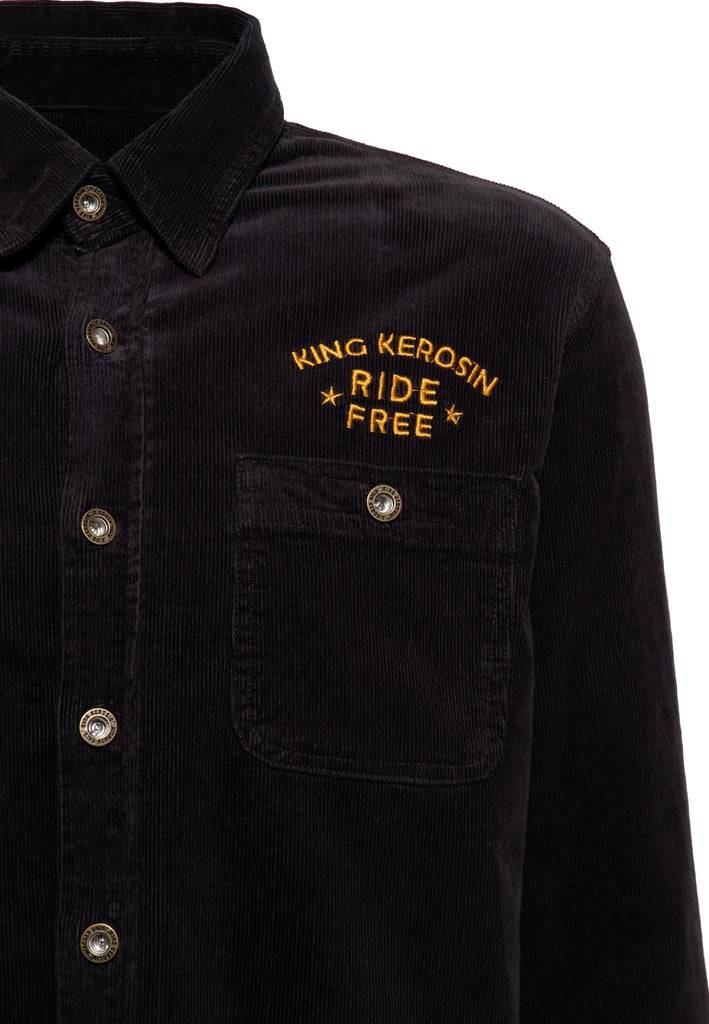 Queen Kerosin Workwear Hemd «Ride Free Live Free» Sonderangebot der Fabrik
