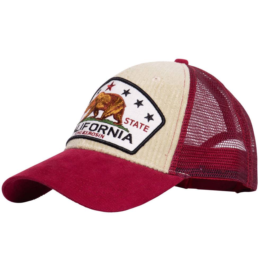 Queen Kerosin Trucker Cap mit Cord «California Bear» Nur noch ein Tag übrig