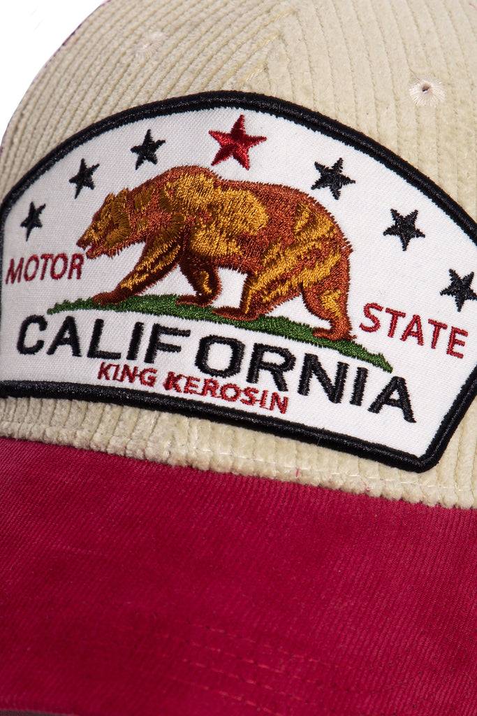 Queen Kerosin Trucker Cap mit Cord «California Bear» Nur noch ein Tag übrig