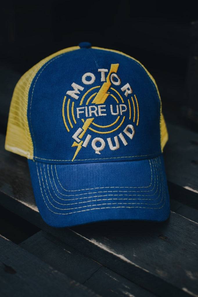 Queen Kerosin Trucker Cap aus Feincord mit kontrastierendem Mesh «Fire Up» Clearance-Verkauf
