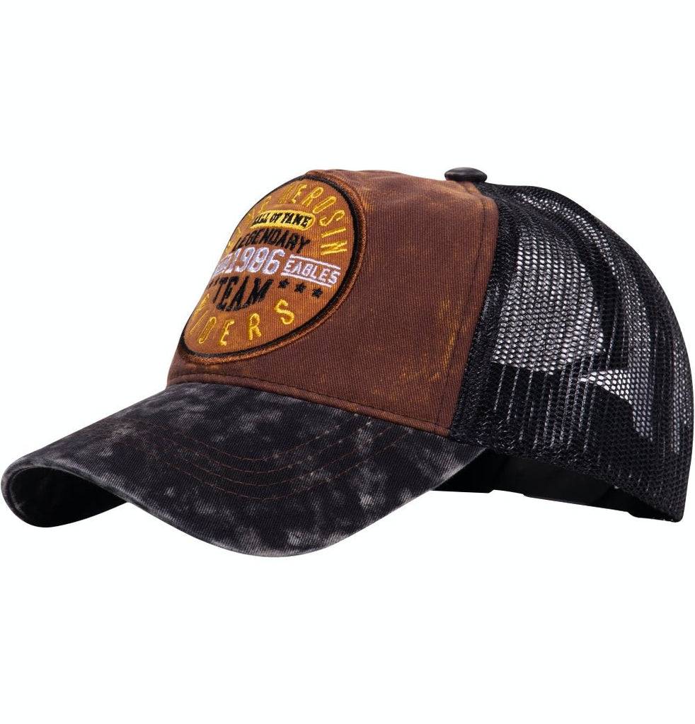 Queen Kerosin Trucker Cap mit Enzymwash und Stickerei «Legendary Team» Kostenloser Versand international