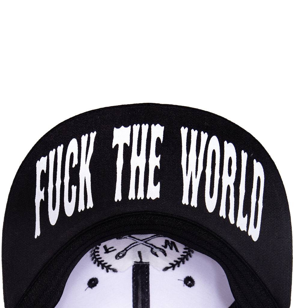 Queen Kerosin Snapback Cap mit Print auf der Schirmunterseite Gummizug «FTW» Im Verkauf