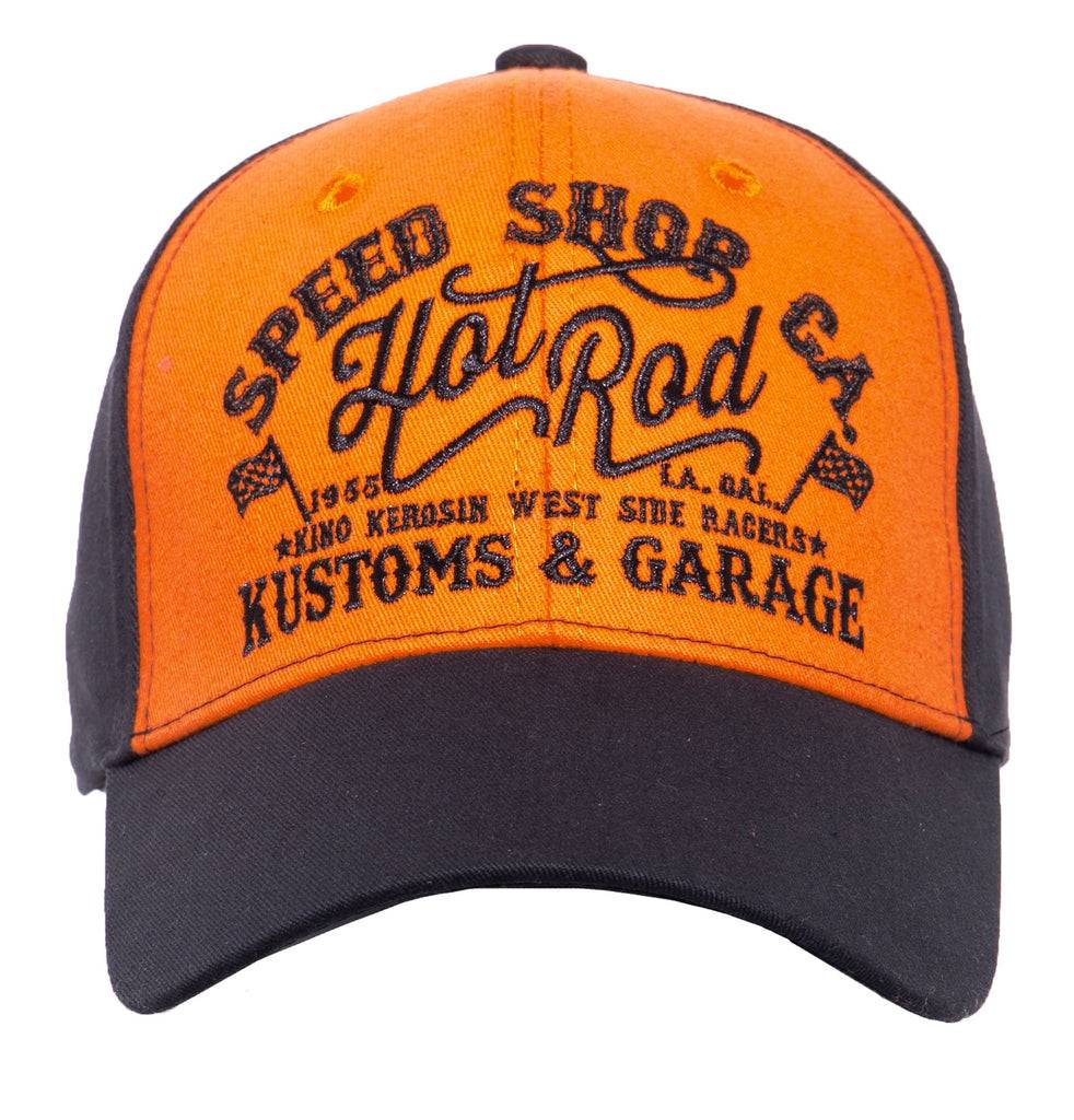 Queen Kerosin Baseball Cap mit Print auf der Schirmunterseite «Hot Rod» zollfrei