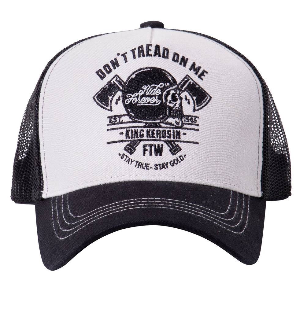Queen Kerosin Trucker Cap mit Front-Stickerei «Don't Tread On Me» Hotsell
