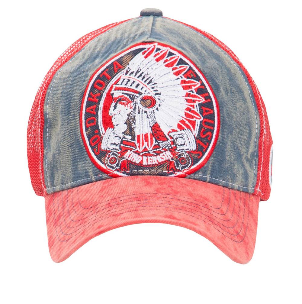 Queen Kerosin Trucker Cap mit Denim Einsatz im Used Look «True Roots» Blitzverkäufe