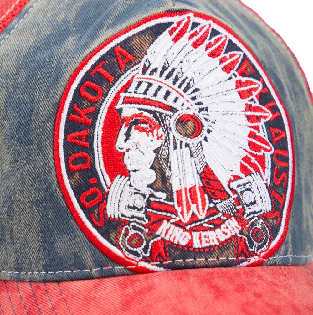 Queen Kerosin Trucker Cap mit Denim Einsatz im Used Look «True Roots» Blitzverkäufe