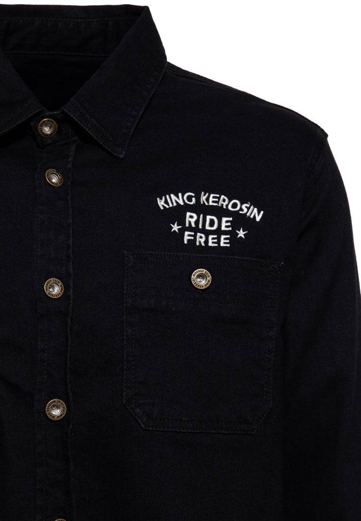 Queen Kerosin Workwear Hemd «Ride Free Live Free» Fabrikpreis