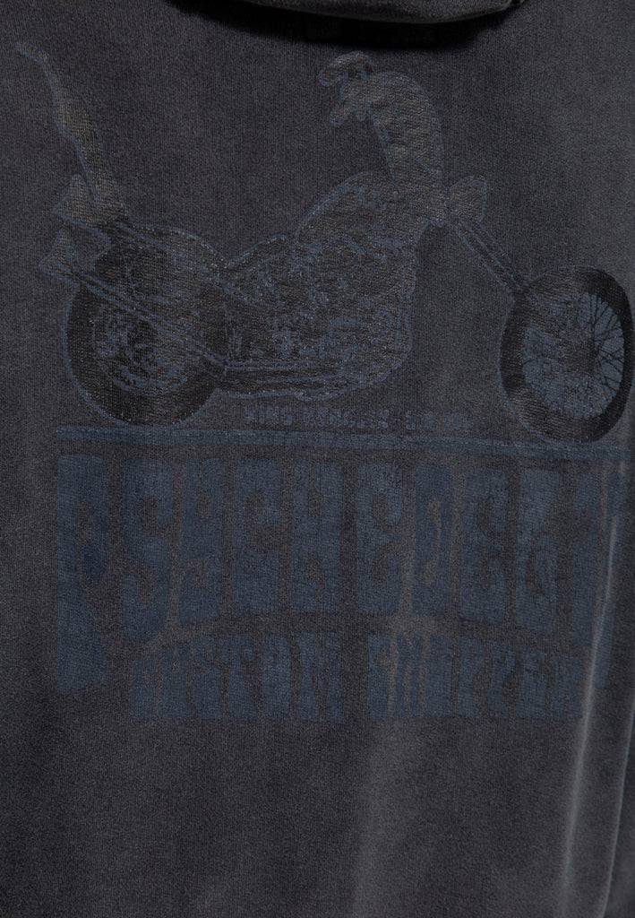 Queen Kerosin Acid washed Zip Hoodie «Psychedelic Custom Chopper» Sonderangebote