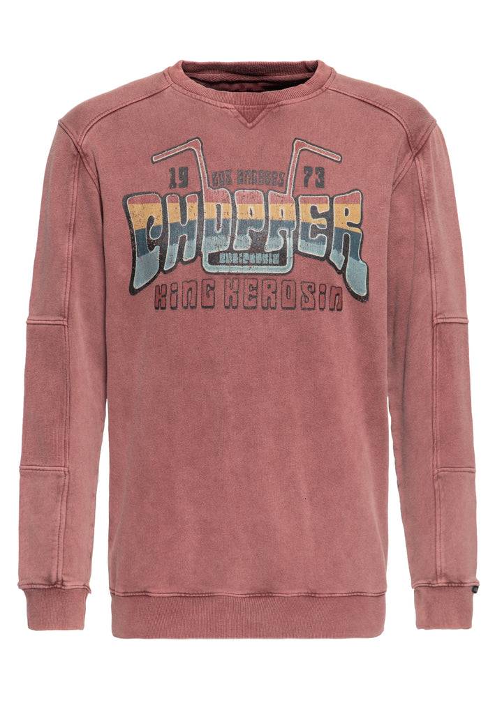 Queen Kerosin Acid Washed Pullover «Chopper 1973» Riesige Ersparnisse