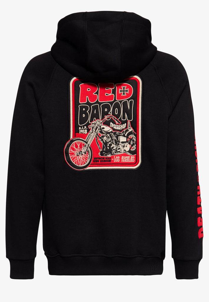 Queen Kerosin Sweatjacke «Red Baron» VIP-Rabatte