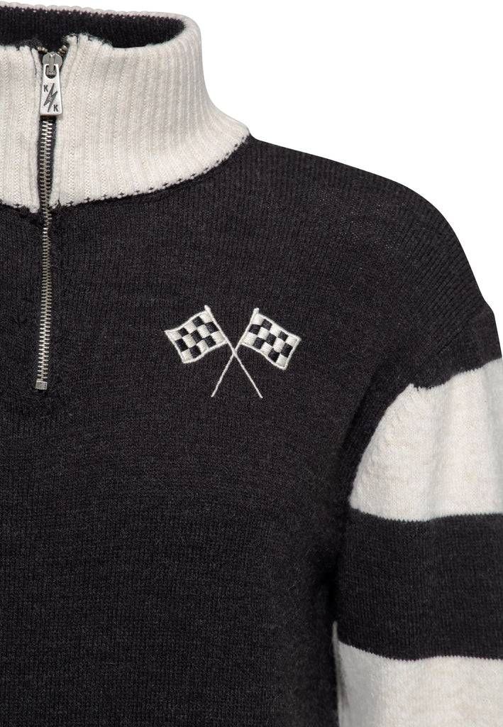 Queen Kerosin Strickpullover «KK Motor Crew» Kostenlose Rückgabe