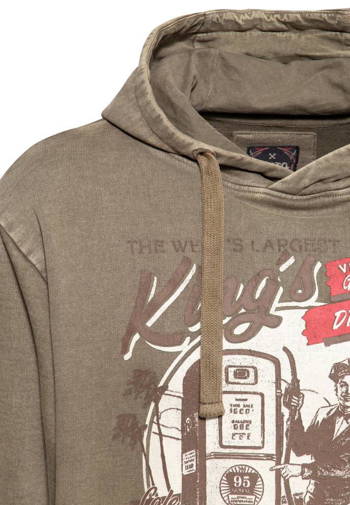 Queen Kerosin Hoodie Acidwash «Kings» Letzte 3 Tage