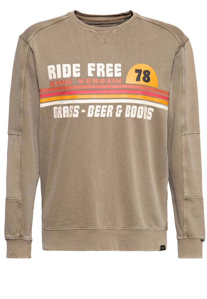 Queen Kerosin Pullover Acidwashed «Ride Grass Boobs» JETZT KAUFEN