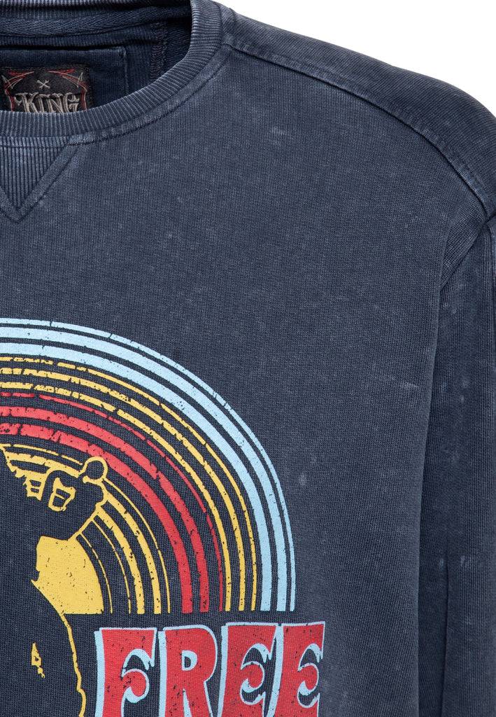 Queen Kerosin Pullover Acidwashed «Chopper Sun» Neueste Stile