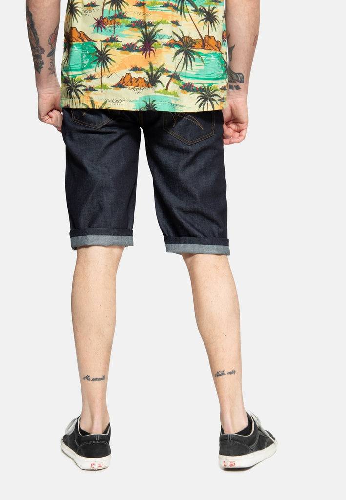 Queen Kerosin Denim Shorts mit Pintstripe Stitching «50s Workwear» Rabatte dieses Monats
