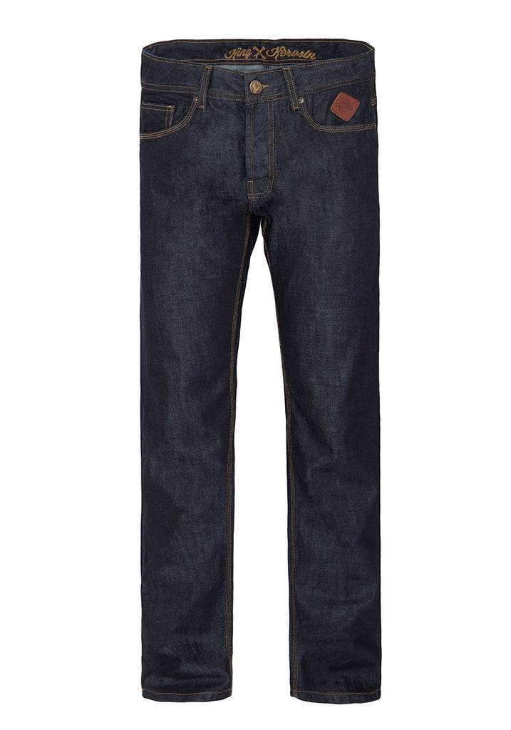 Queen Kerosin Regular Fit Jeans in dark blue mit Logo-Patch «Robin» Verkauf
