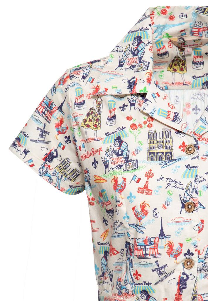 Queen Kerosin Hawaiibluse «Paris» Meist gekauft