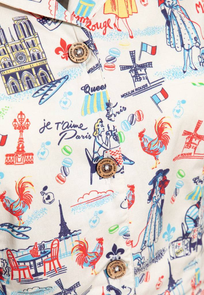 Queen Kerosin Hawaiibluse «Paris» Meist gekauft