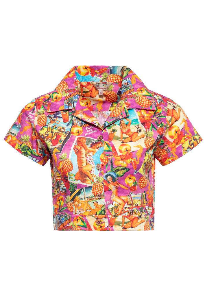Queen Kerosin Hawaiibluse «Miami & Long Beach» Blitzverkäufe