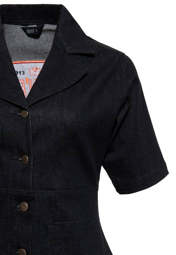 Queen Kerosin Denim Etuikleid «Rebel Queens» Heißer Verkauf