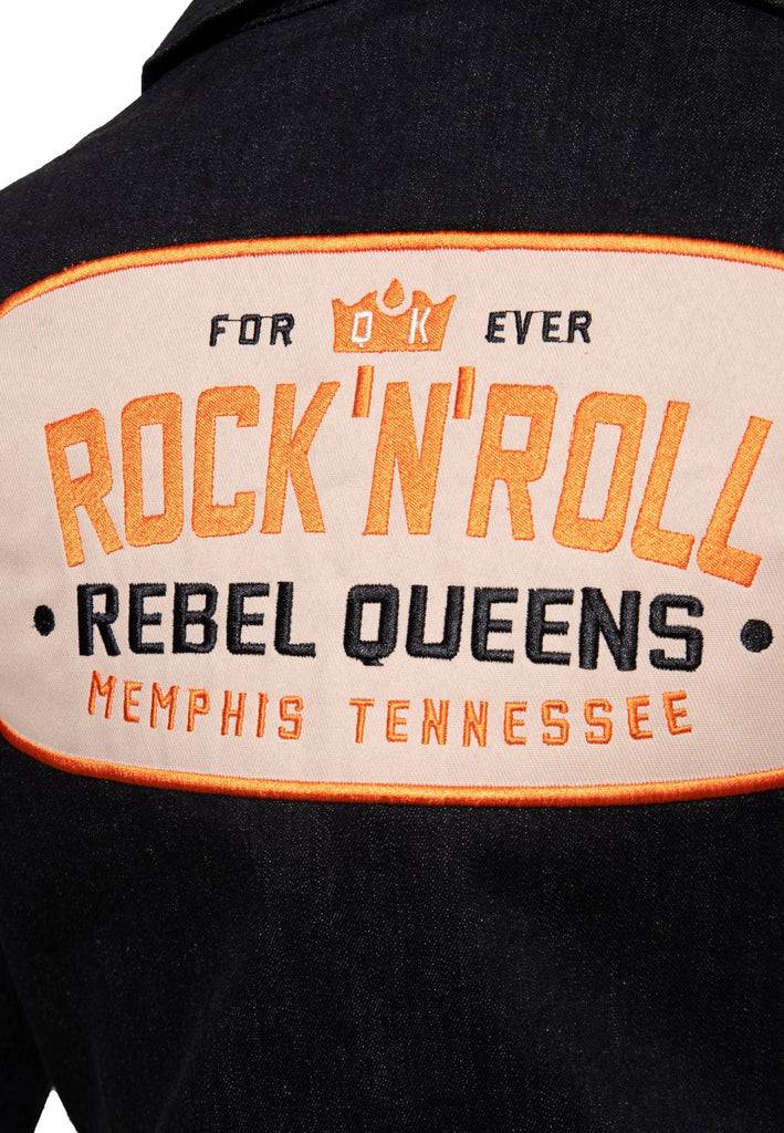 Queen Kerosin Denim Etuikleid «Rebel Queens» Heißer Verkauf