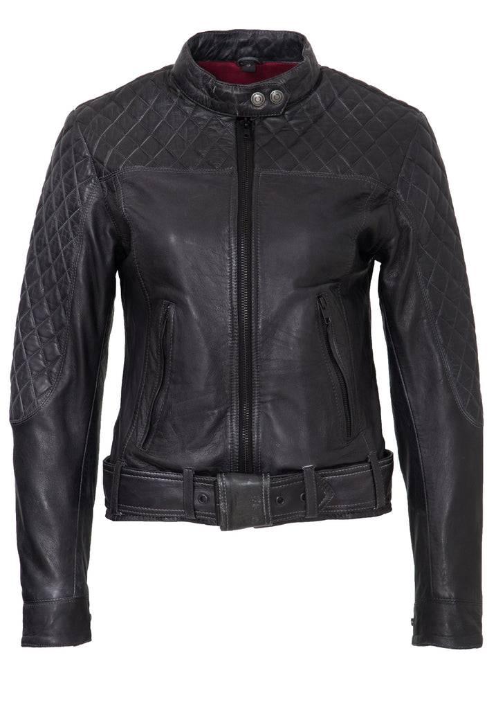 Queen Kerosin Lederjacke mit Kontrastfutter Begrenzte Freigabe