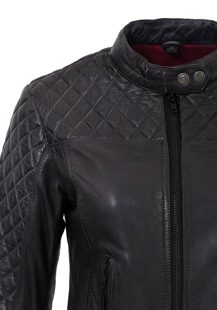 Queen Kerosin Lederjacke mit Kontrastfutter Begrenzte Freigabe