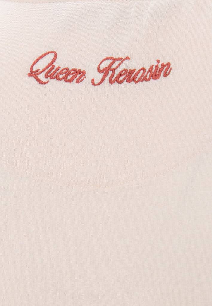 Queen Kerosin Basic Longsleeve mit offenen Abschlüssen und Logo Stickerei Letzte 2 Tage