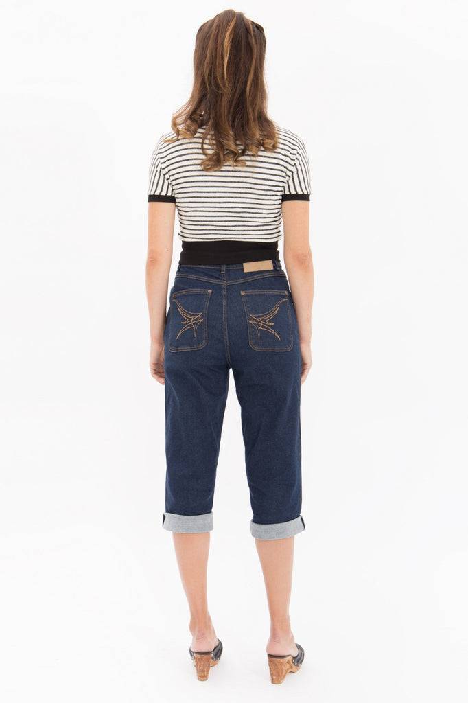 Queen Kerosin High Waist Capri Jeans mit seitlichem Reißverschluss Zeitbegrenzte Promotion