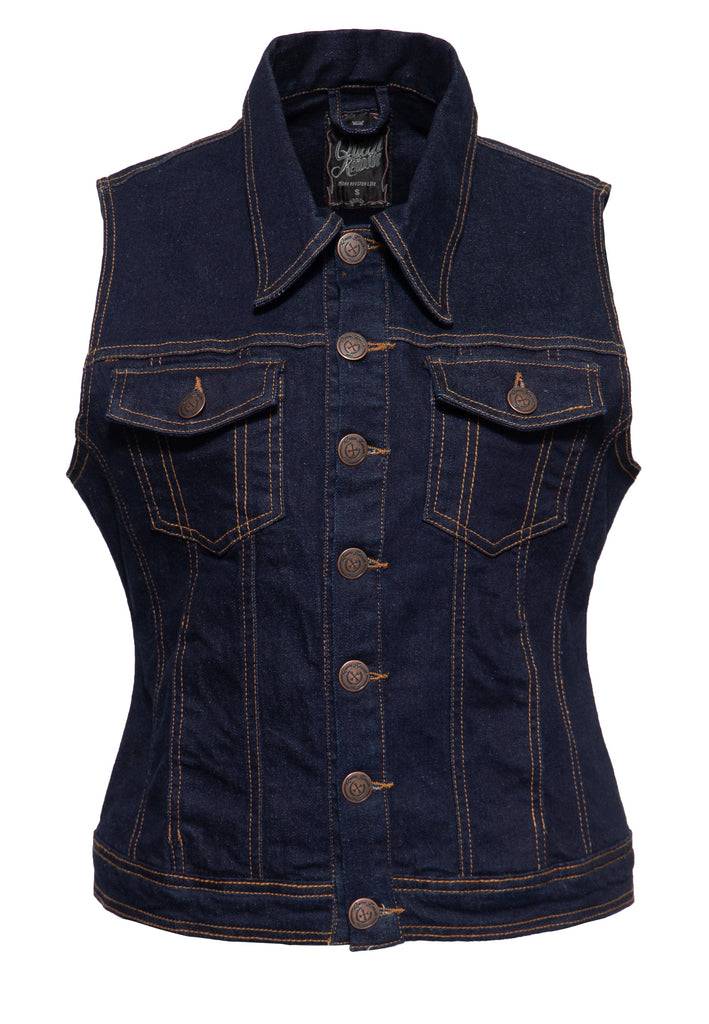 Queen Kerosin Jeans Weste «Speedway» Nur für heute