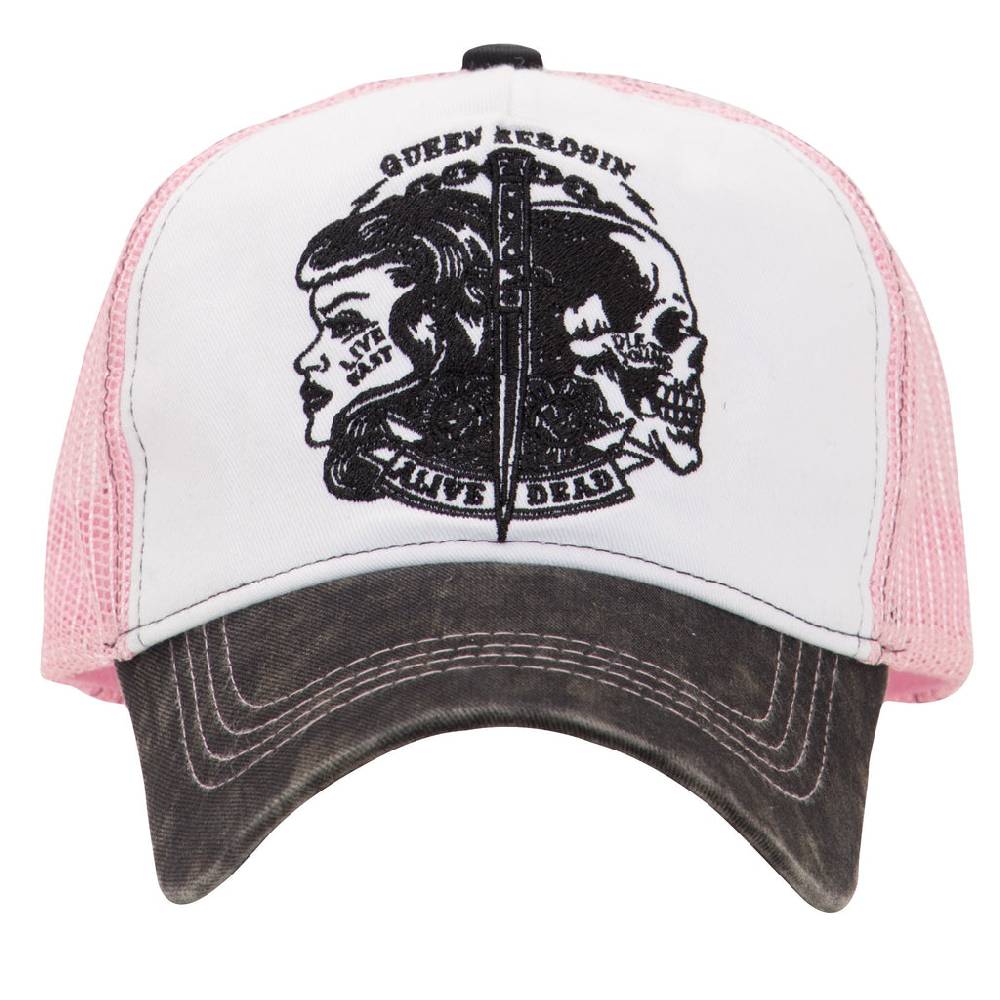 Queen Kerosin Trucker Cap in Vintage Waschung »Alive Dead« Vierteljährliche Förderung
