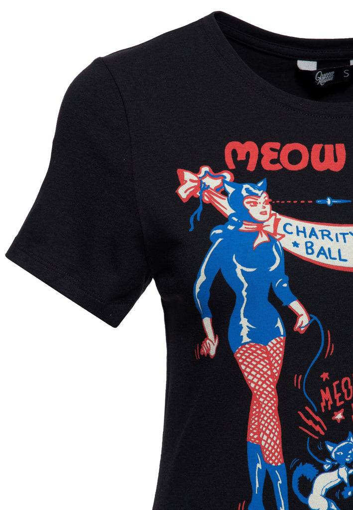 Queen Kerosin T-Shirt «Meow Meow» Nur noch ein Tag übrig