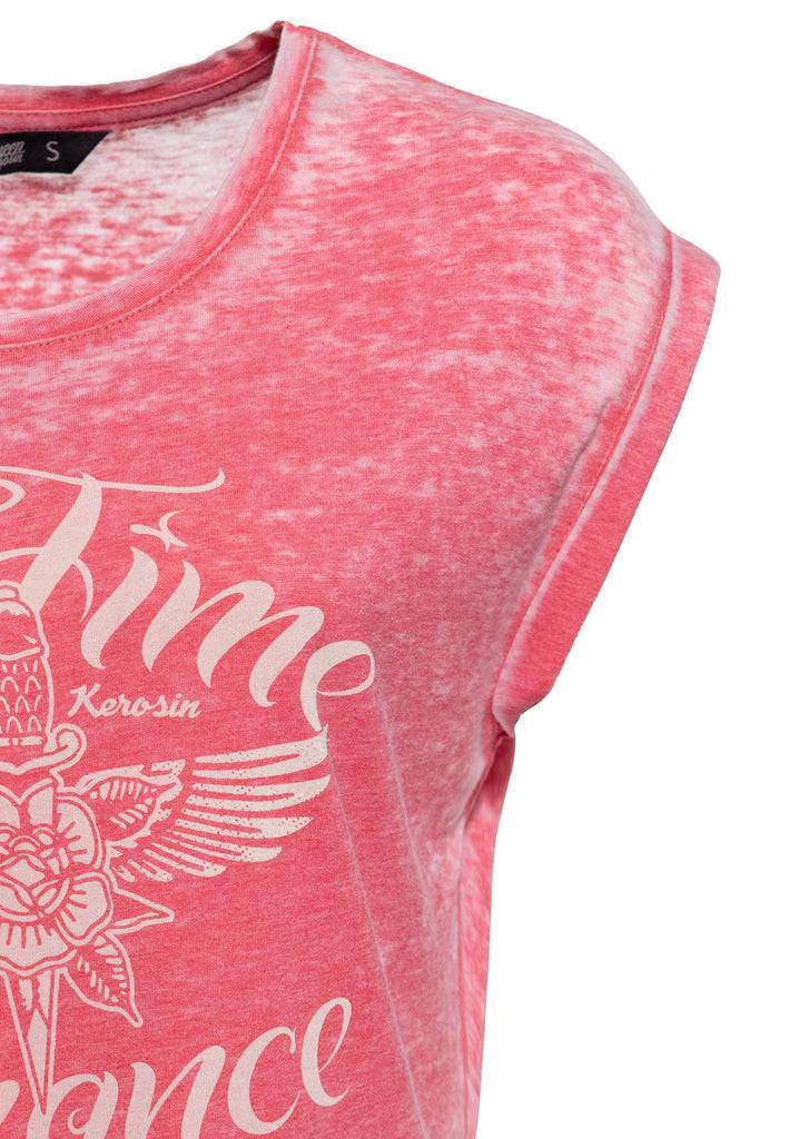 Queen Kerosin T-Shirt «No Time For Romance» 50% Rabatt mit kostenlosem Versand