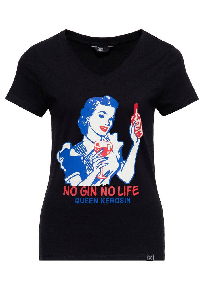 Queen Kerosin T-Shirt «No Gin No Life» Speichern exportieren
