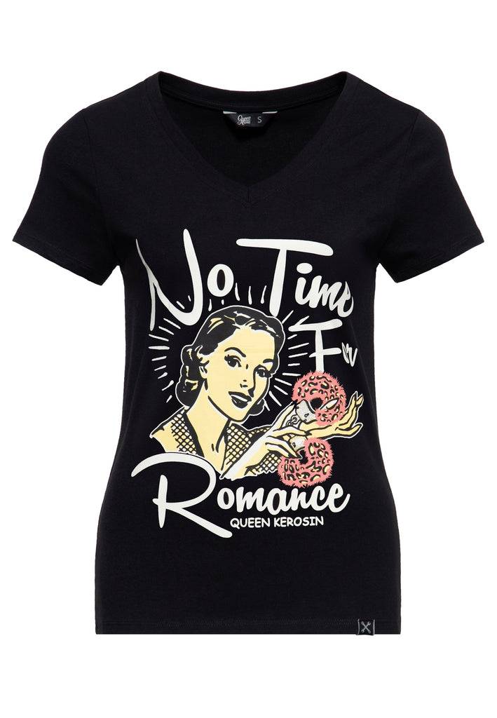 Queen Kerosin T-Shirt «No Time For Romance» Black Friday Preise