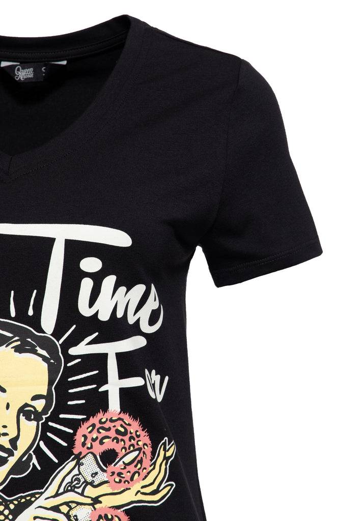 Queen Kerosin T-Shirt «No Time For Romance» Black Friday Preise
