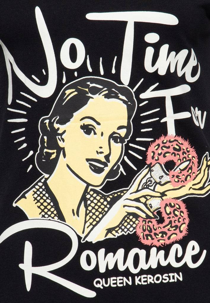 Queen Kerosin T-Shirt «No Time For Romance» Black Friday Preise
