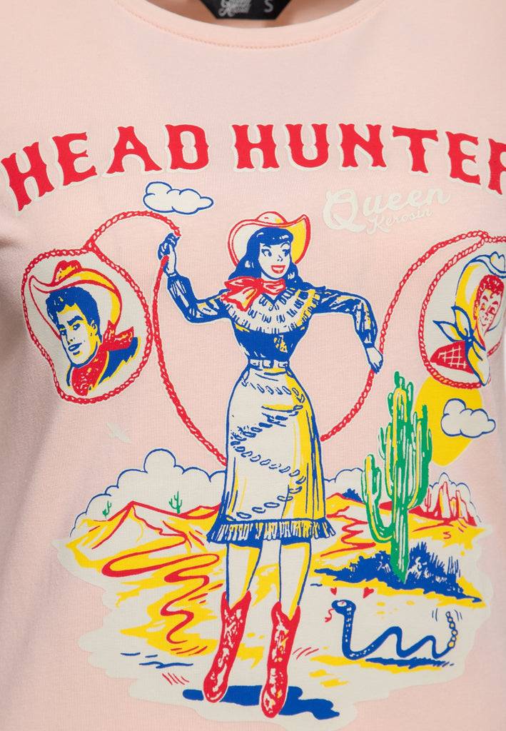 Queen Kerosin Print T-Shirt «Head Hunter» Rabatte dieses Monats