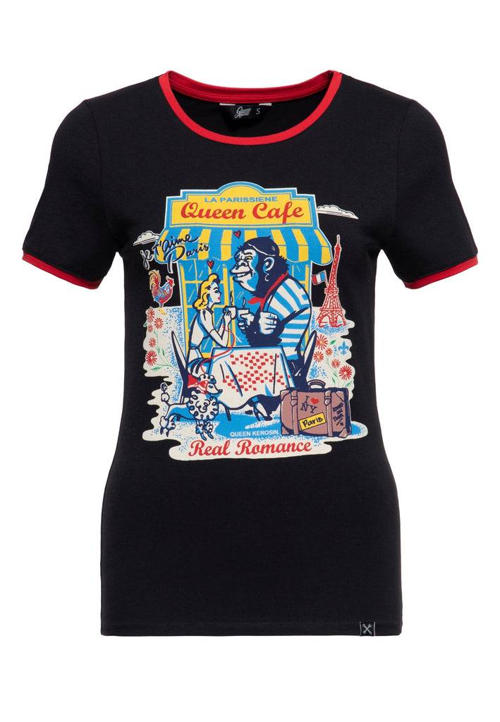 Queen Kerosin Ringer T-Shirt «Real Romance» Outlet