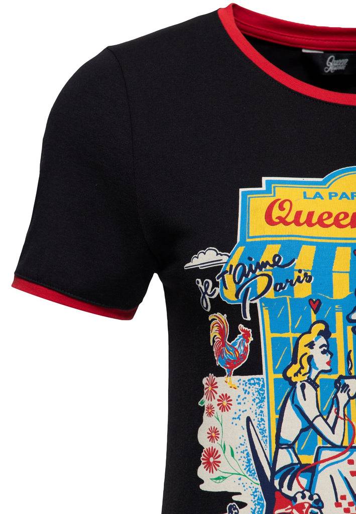 Queen Kerosin Ringer T-Shirt «Real Romance» Outlet