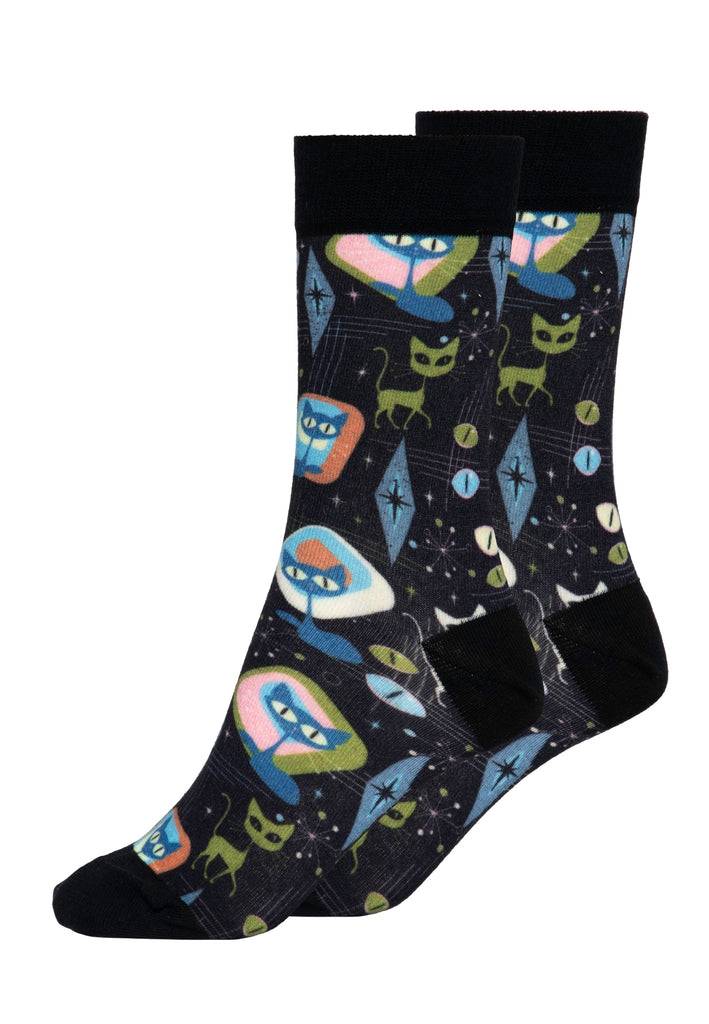 Queen Kerosin Socken «Retro Cats» Blitzverkäufe