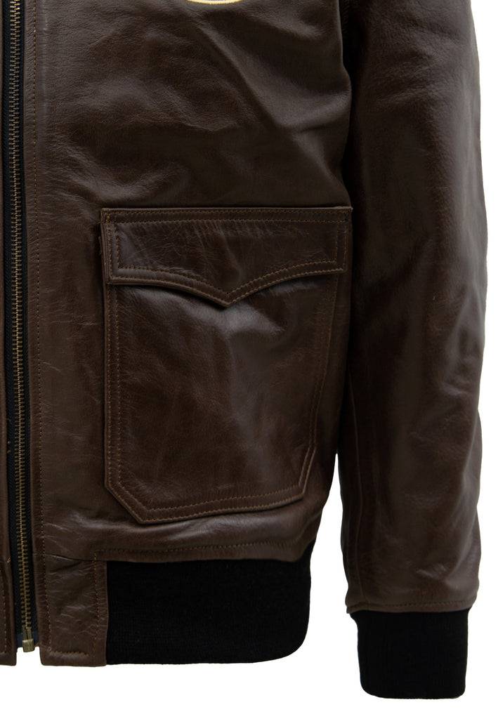 Queen Kerosin Leder Aviator Jacke «Air Force 42» Sonderangebot der Fabrik