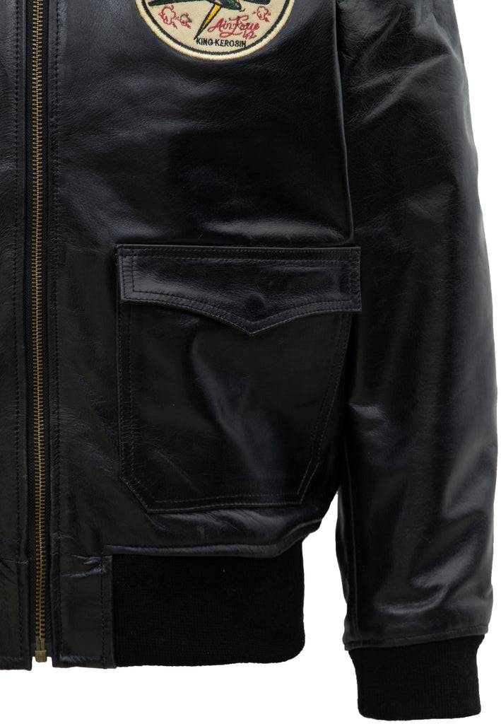 Queen Kerosin Leder Aviator Jacke «Air Force 42» Vierteljährliche Förderung