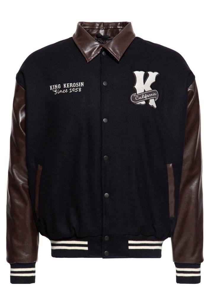Queen Kerosin College Leder Jacke «Pharaos» Riesige Rabatte
