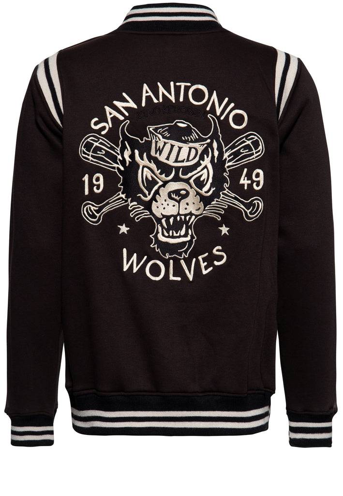 Queen Kerosin College Sweat-Jacke «San Antonio Wolves» Kostenloser Versand international