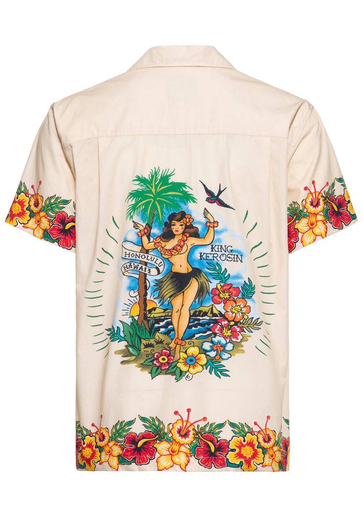 Queen Kerosin Hawaiihemd aus Bio-Baumwolle «Honolulu Hawaii» Angebote